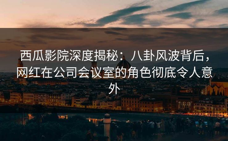 西瓜影院深度揭秘：八卦风波背后，网红在公司会议室的角色彻底令人意外
