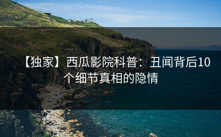 【独家】西瓜影院科普：丑闻背后10个细节真相的隐情